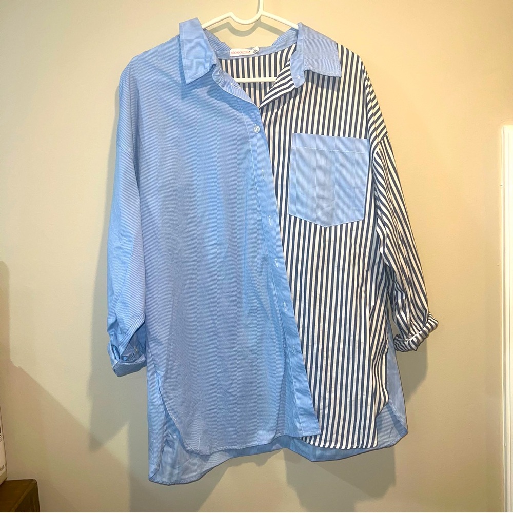 Patchwork Blue Blend Button Down